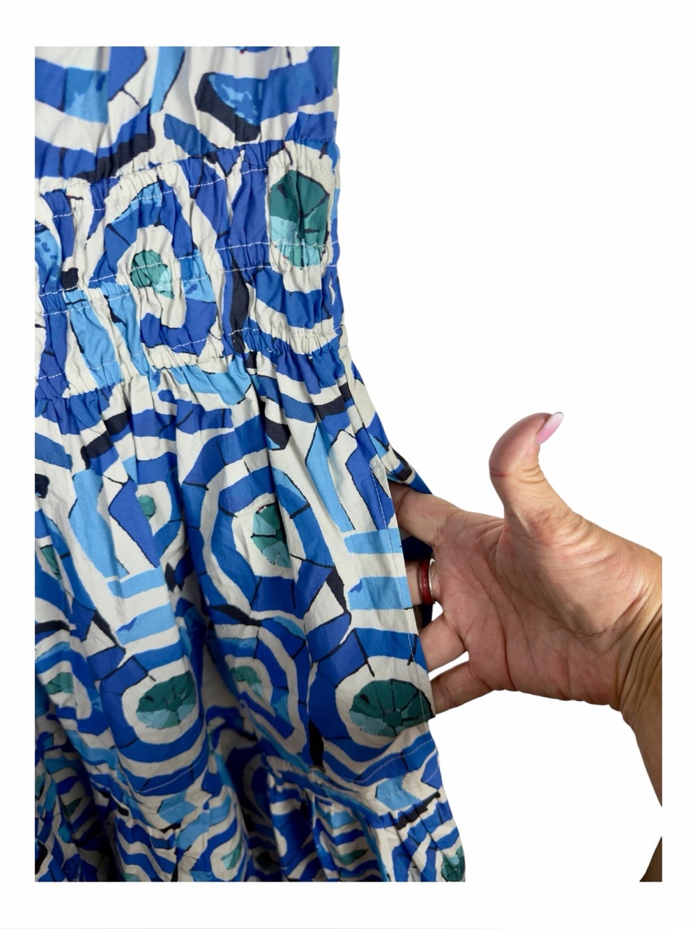 Area Stars NWOT Women’s “Hampton” Short Sleeve Tiered Midi Dress W/Pockets. XS. - Picture 11 of 16